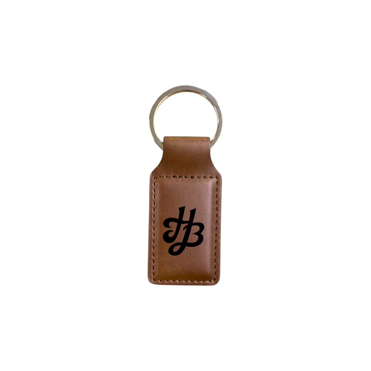 2" Rectangle Chesnut/Black Keychain