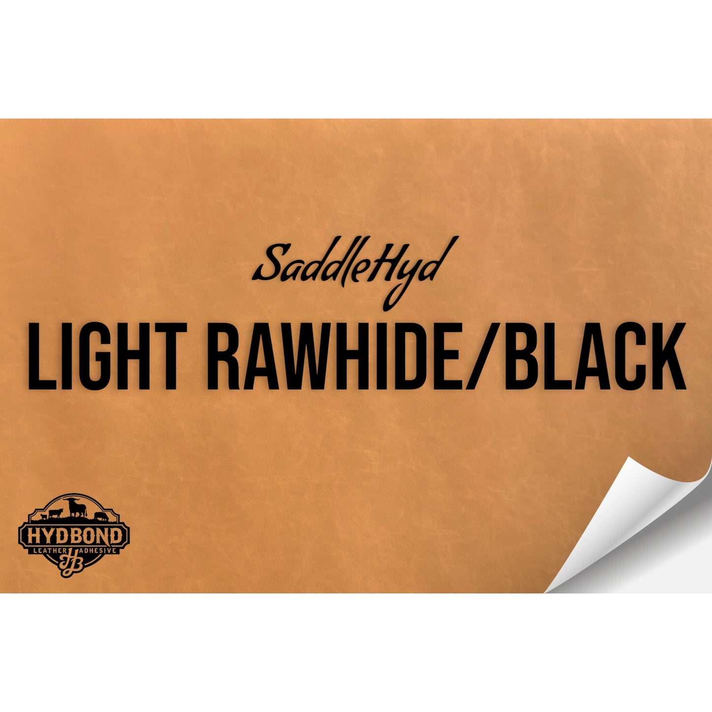 SADDLEHYD LIGHT RAWHIDE/BLACK HYDBOND LEATHERETTE SHEET (12"x24") ULTRAHYD®