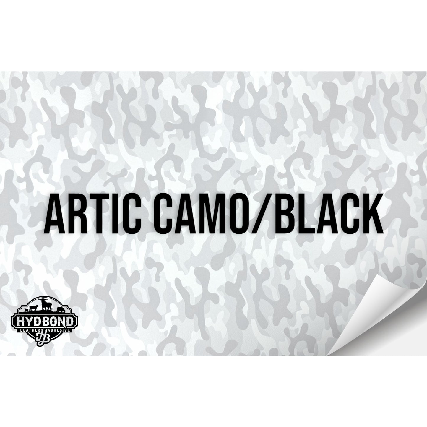 ARTIC CAMO/BLACK HYDBOND LEATHERETTE SHEET (12"x24") STANDARD