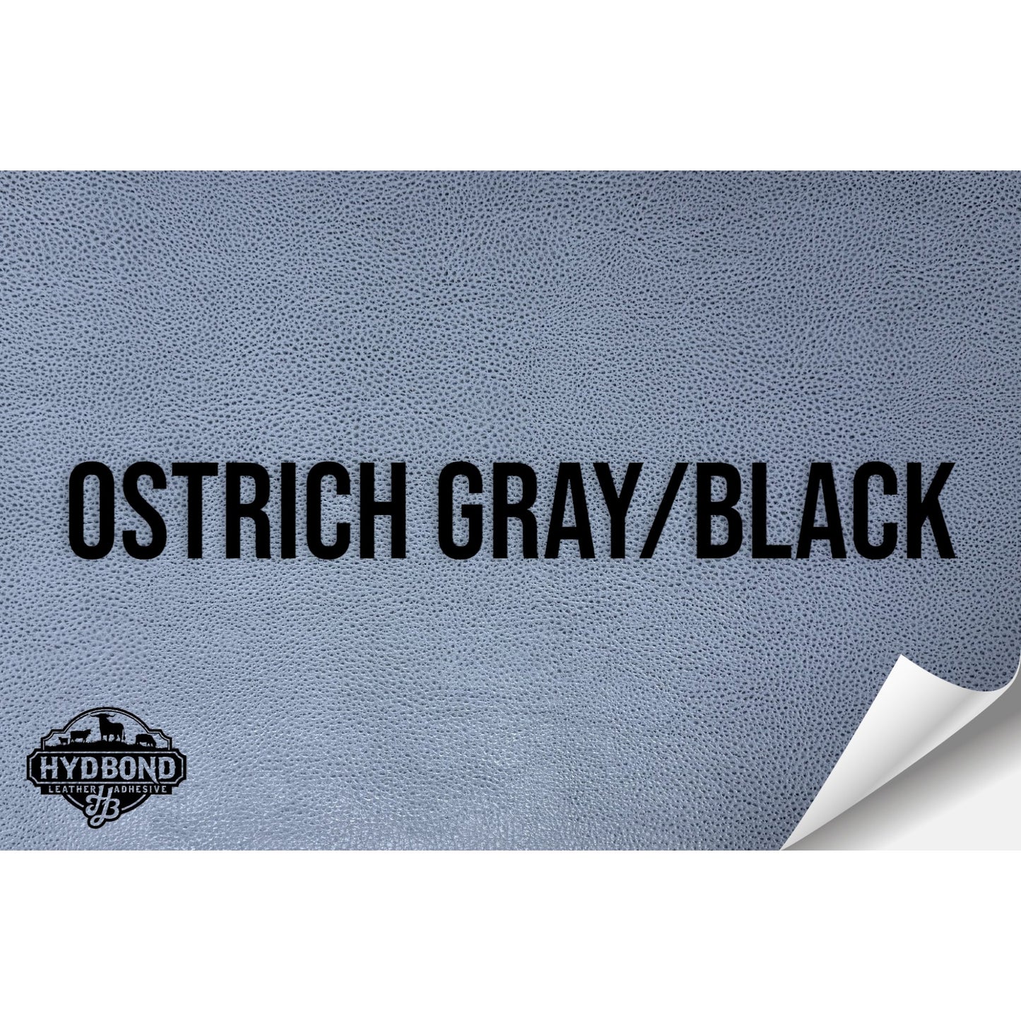 OSTRICH GRAY/BLACK HYDBOND LEATHERETTE SHEET (12"x24") ULTRAHYD®