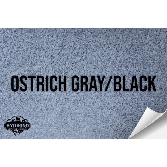 OSTRICH GRAY/BLACK HYDBOND LEATHERETTE SHEET (12"x24") ULTRAHYD®