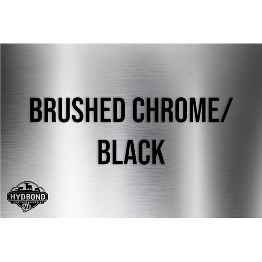 HYDBOND 12"x24"x1/16" BRUSHED CHROME/BLACK DUAL-TEC ACRYLIC PANEL