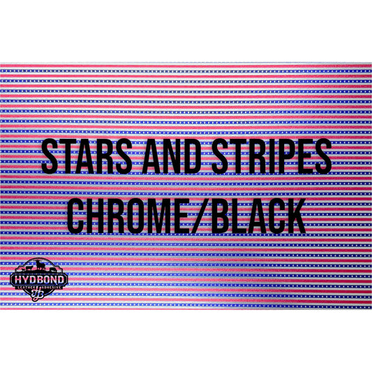 HYDBOND 12"x24"x1/16" BRUSHED CHROME STARS AND STRIPES/BLACK DUAL-TEC ACRYLIC PANEL