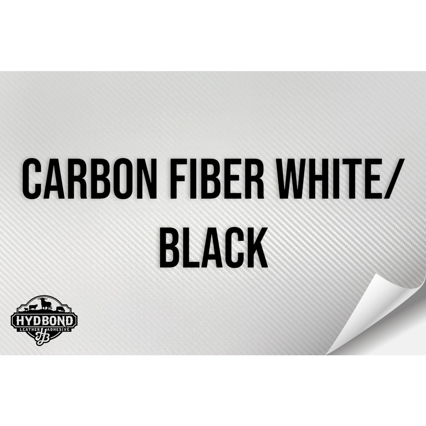 CARBON FIBER WHITE/BLACK HYDBOND LEATHERETTE SHEET (12"x24") ULTRAHYD®