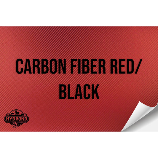CARBON FIBER RED/BLACK HYDBOND LEATHERETTE SHEET (12"x24") ULTRAHYD®