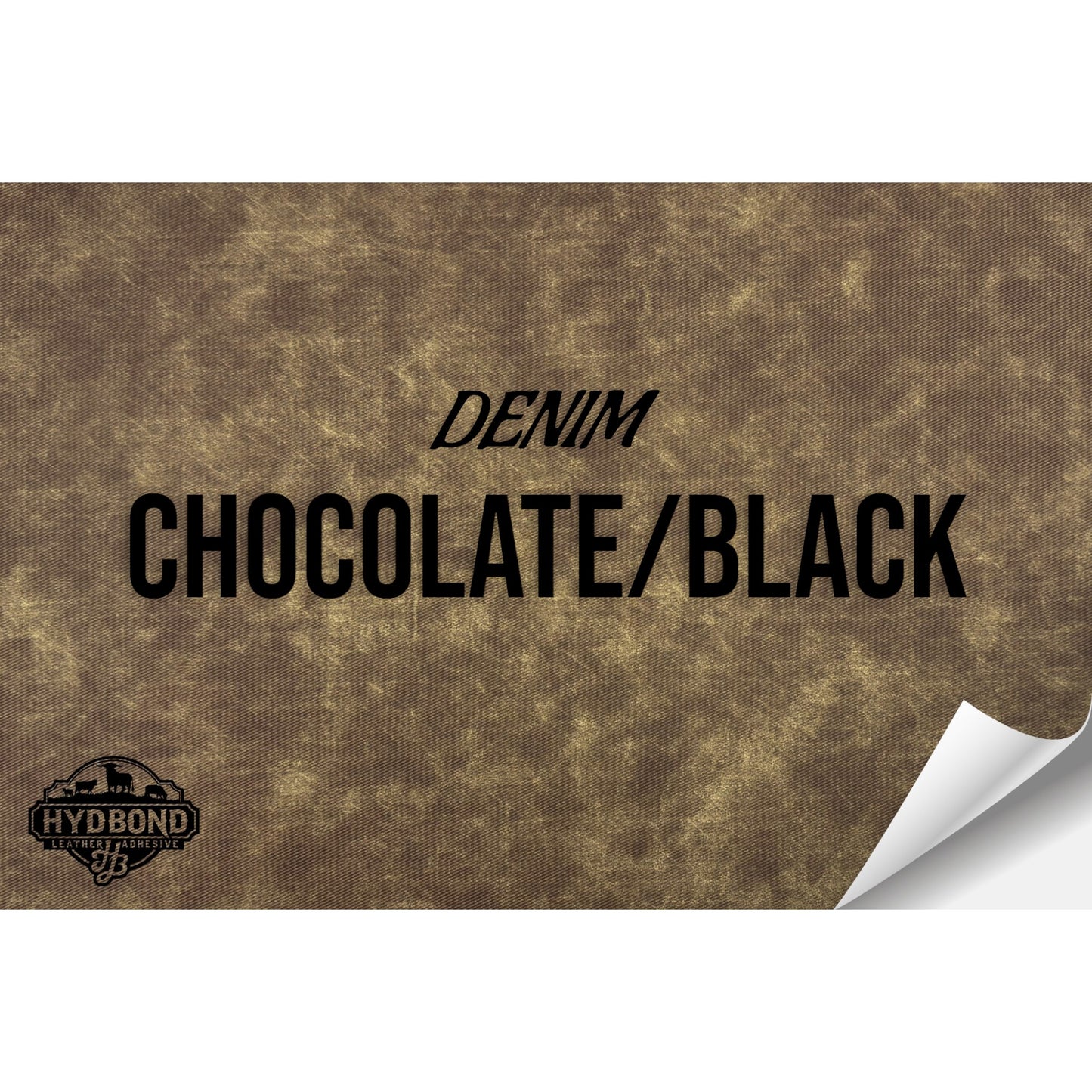 CHOCOLATE DENIM/BLACK HYDBOND LEATHERETTE SHEET (12"x24") ULTRAHYD®