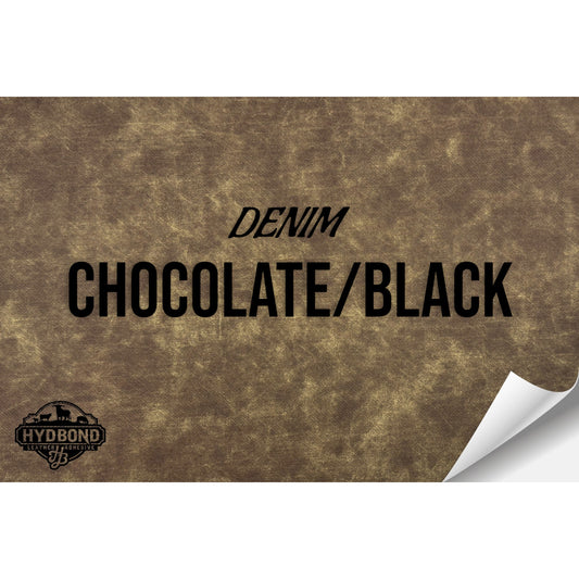 CHOCOLATE DENIM/BLACK HYDBOND LEATHERETTE SHEET (12"x24") ULTRAHYD®
