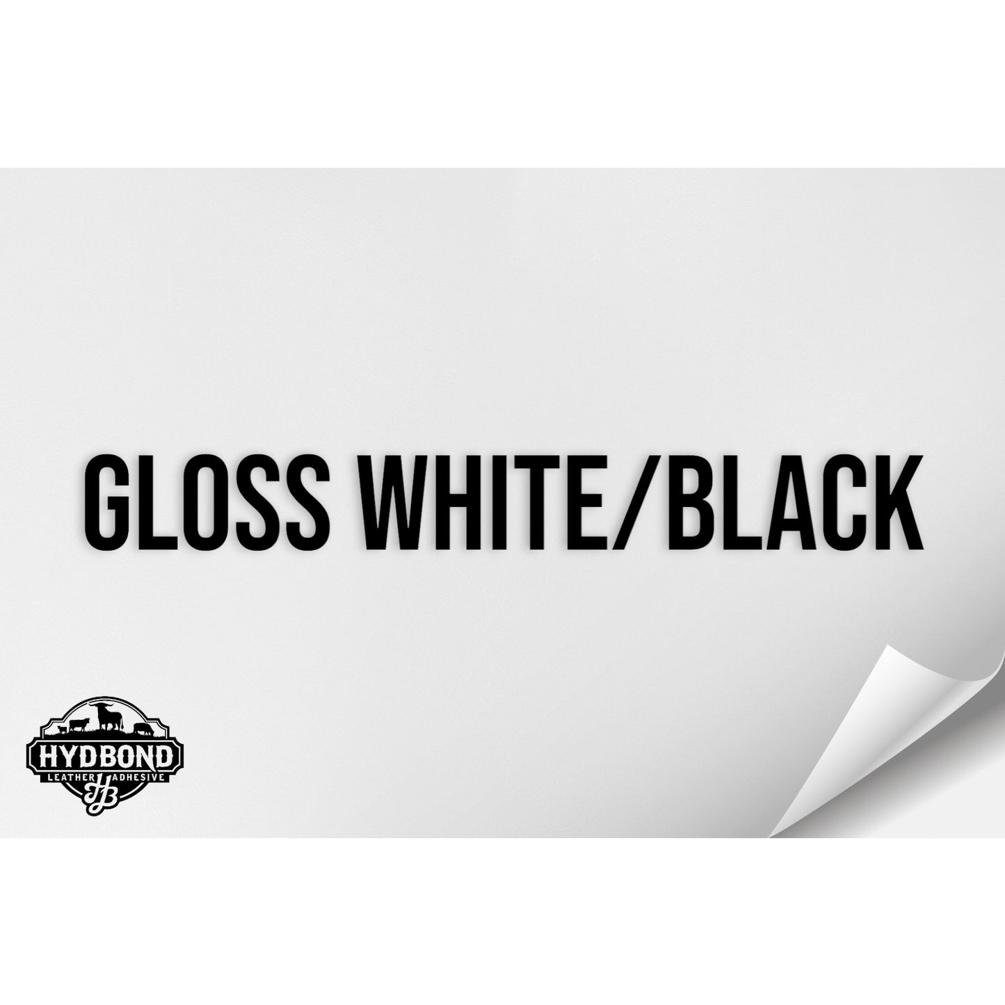 GLOSS WHITE/BLACK HYDBOND LEATHERETTE SHEET (12"x24") ULTRAHYD®