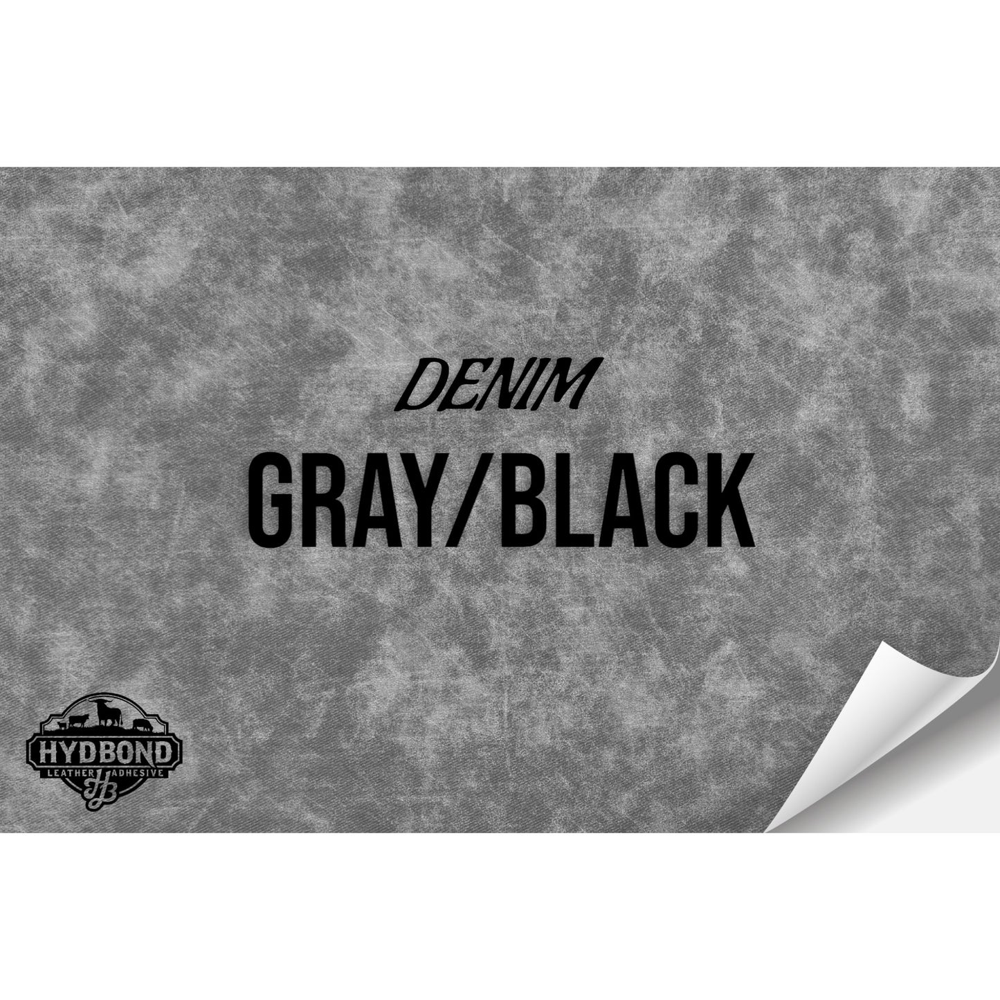 GRAY DENIM/BLACK HYDBOND LEATHERETTE SHEET (12"x24") ULTRAHYD®