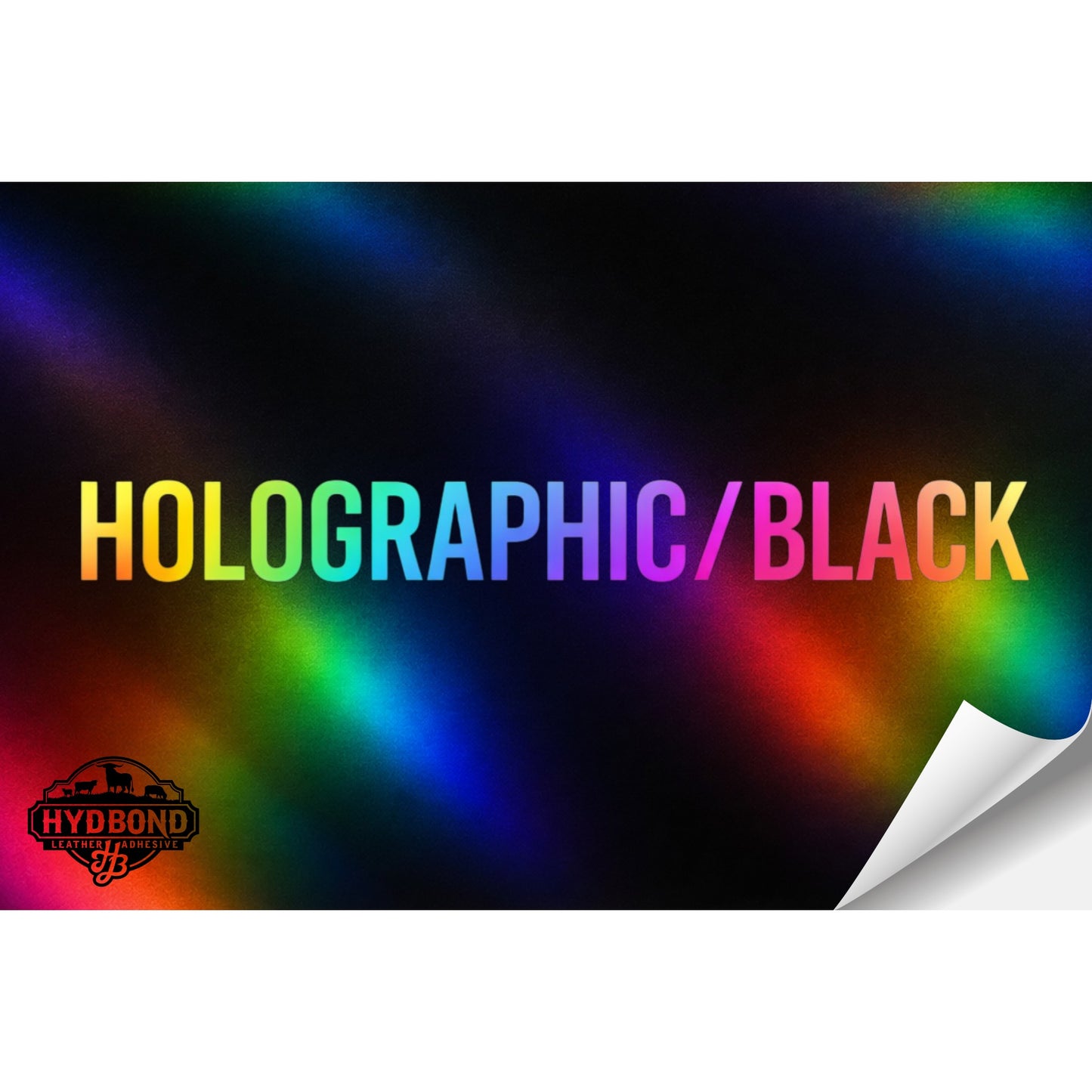 HOLOGRAPHIC/BLACK HYDBOND LEATHERETTE SHEET (12"x24") ULTRAHYD®
