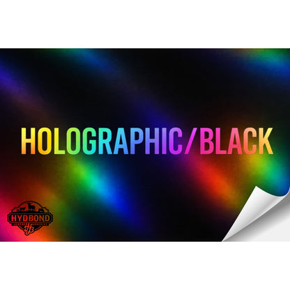 HOLOGRAPHIC/BLACK HYDBOND LEATHERETTE SHEET (12"x24") ULTRAHYD®