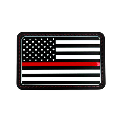 UV3D USA FLAG RED LINE WITH ADHESIVE-PRESS READY PATCH-3.5" x 2"