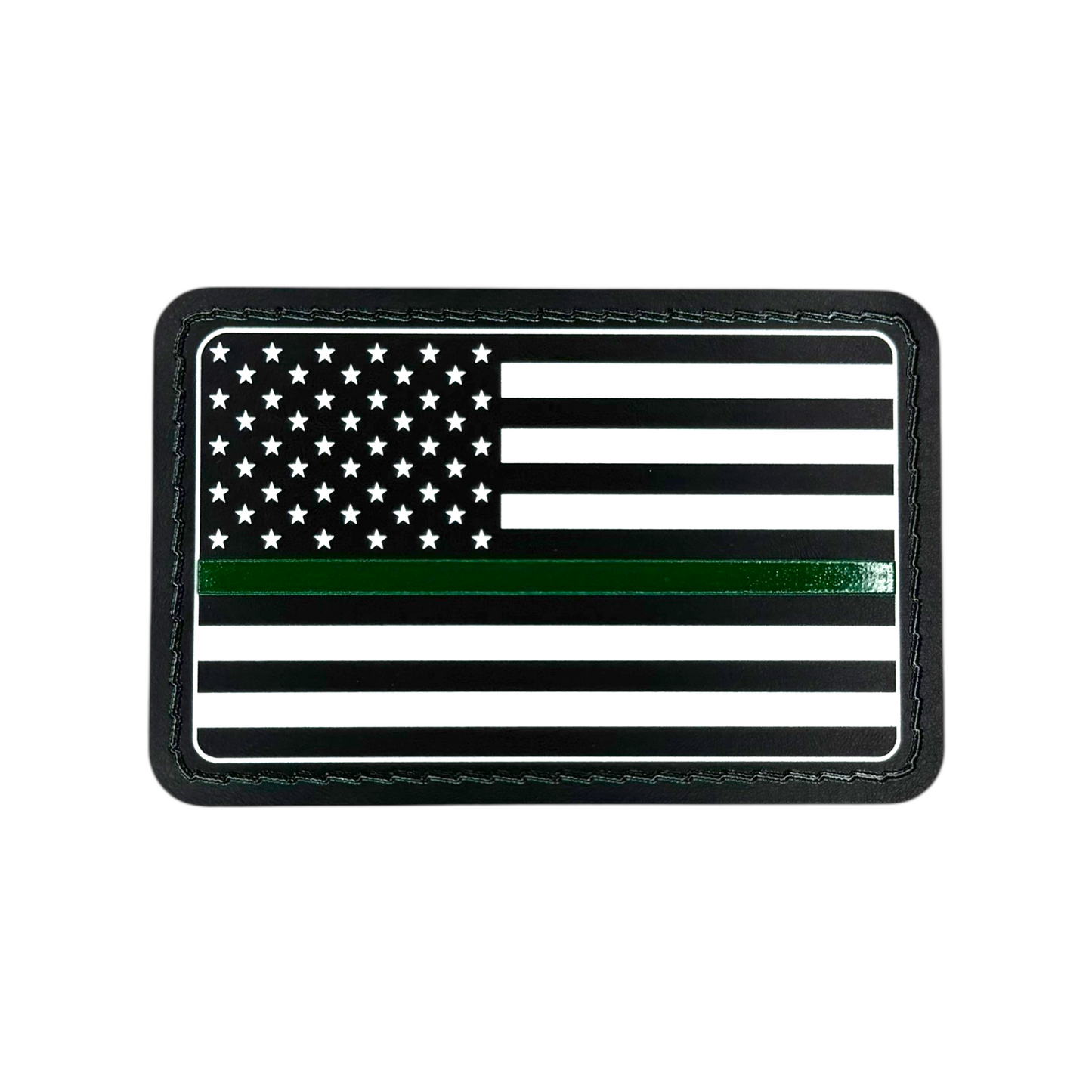 UV3D USA FLAG GREEN LINE WITH ADHESIVE-PRESS READY PATCH-3.5" x 2"