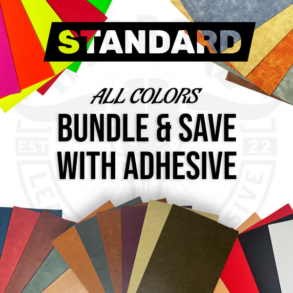 BUNDLE & SAVE ON STANDARD HYDBOND LEATHERETTE SHEETS WITH ADHESIVE (12"x24")