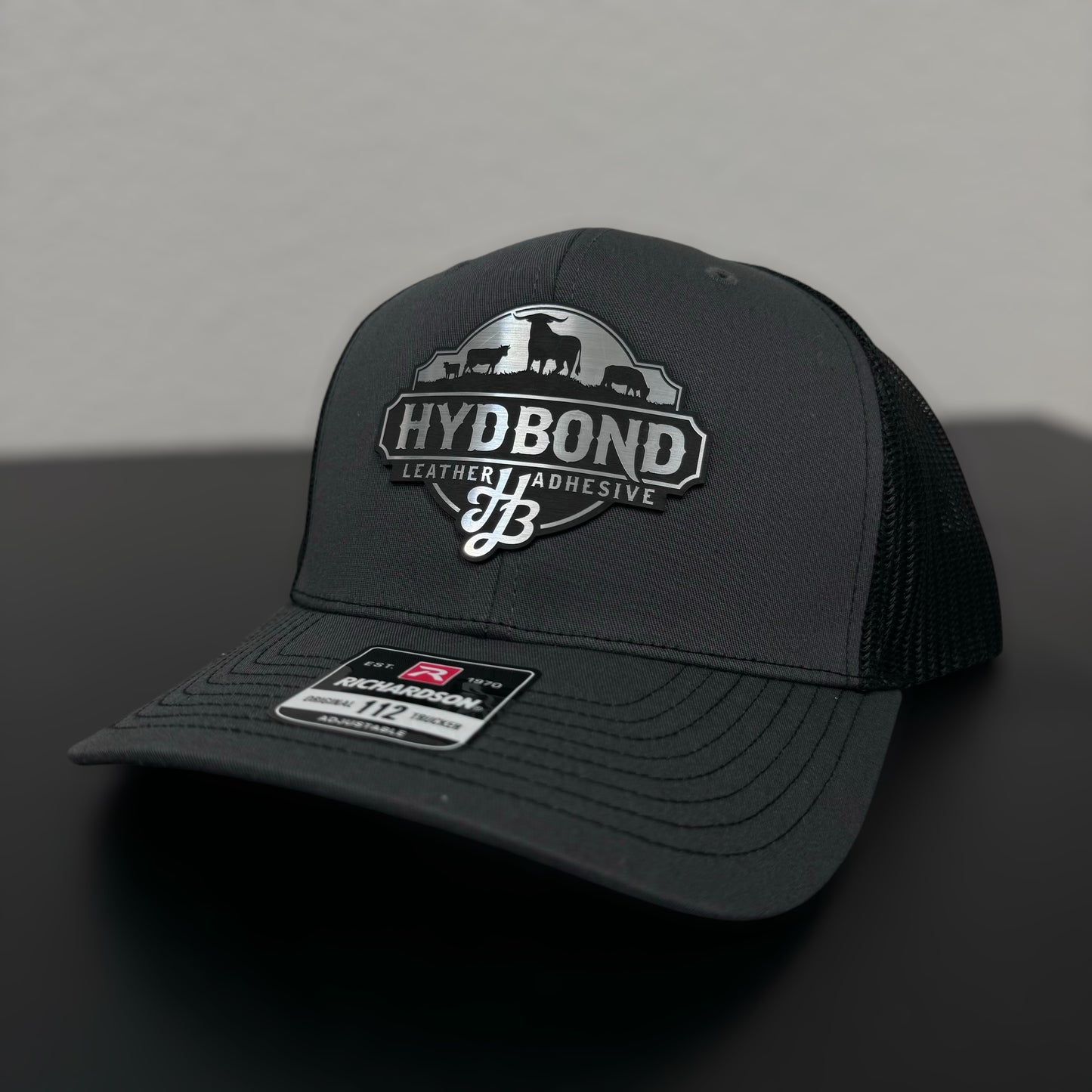 HYDBOND 12"x24"x1/16" BRUSHED CHROME/BLACK DUAL-TEC ACRYLIC PANEL
