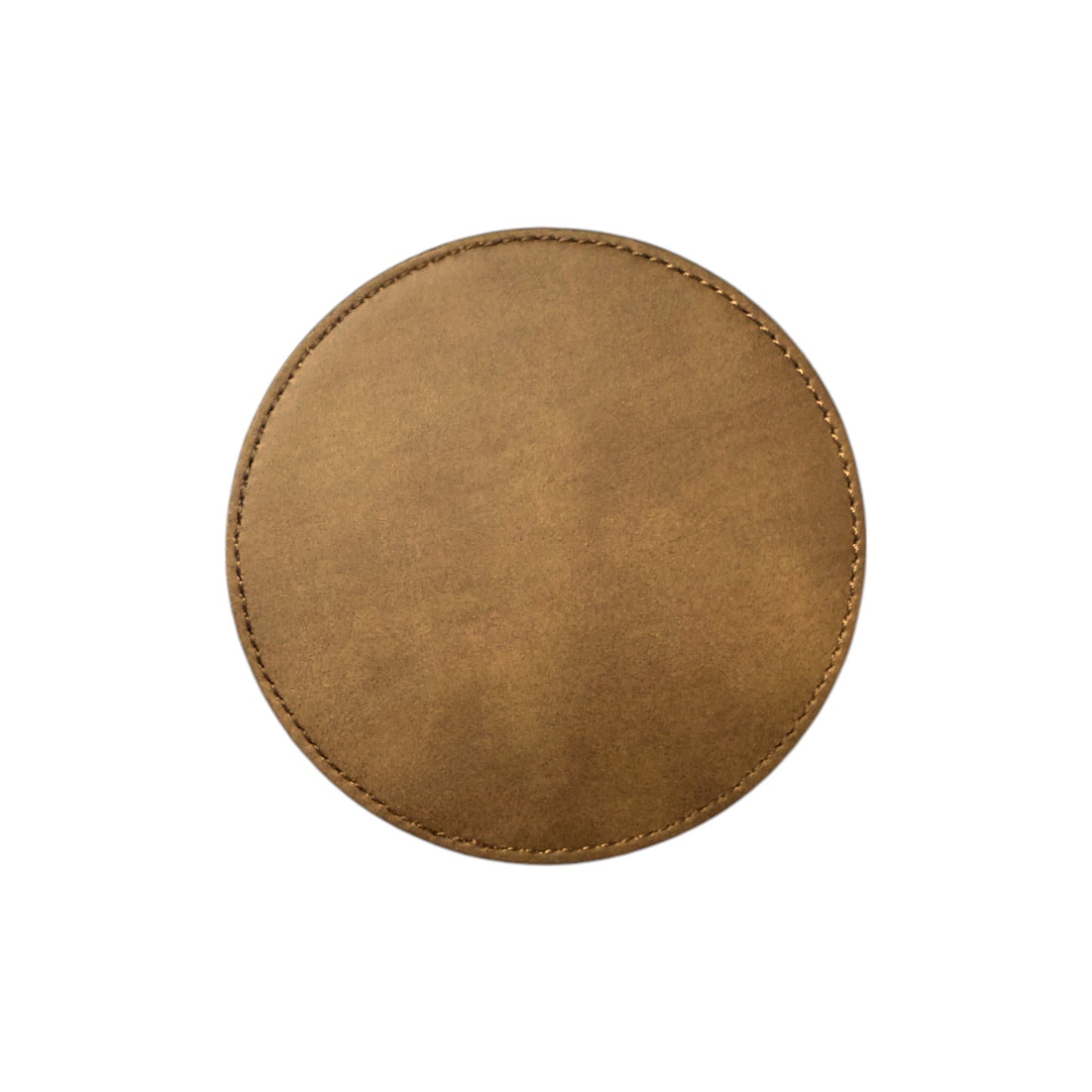 4" Round Barrel Brown/Black Hydbond Leatherette Coaster