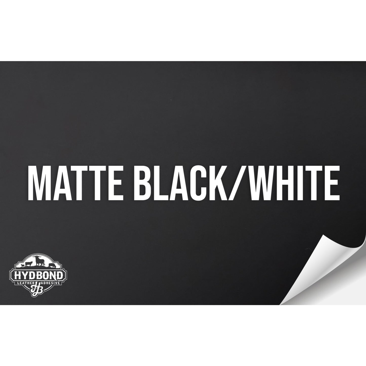 MATTE BLACK/WHITE HYDBOND LEATHERETTE SHEET (12"x24") ULTRAHYD®