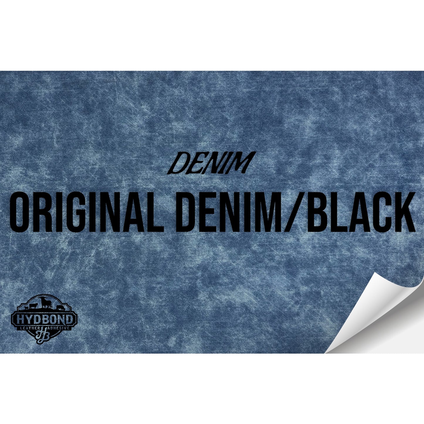 ORIGINAL DENIM/BLACK HYDBOND LEATHERETTE SHEET (12"x24") ULTRAHYD®