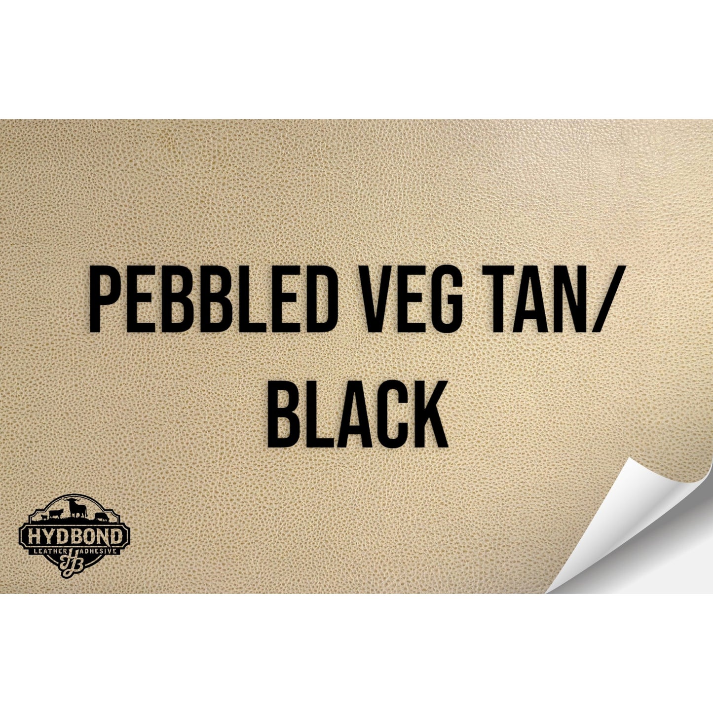 PEBBLED VEG TAN/BLACK HYDBOND LEATHERETTE SHEET (12"x24") ULTRAHYD®