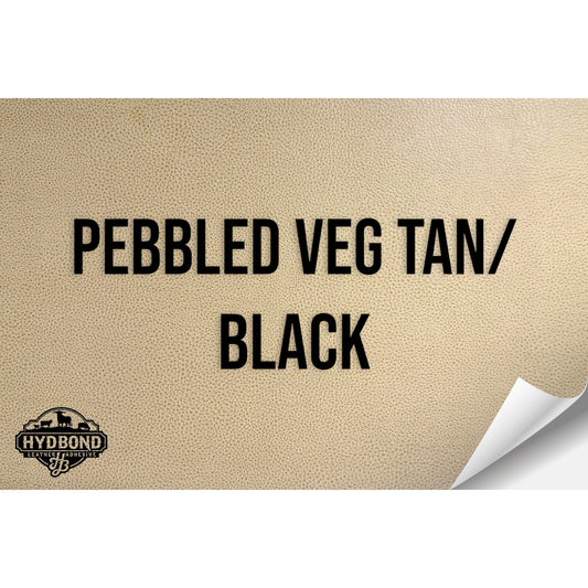 PEBBLED VEG TAN/BLACK HYDBOND LEATHERETTE SHEET (12"x24") ULTRAHYD®