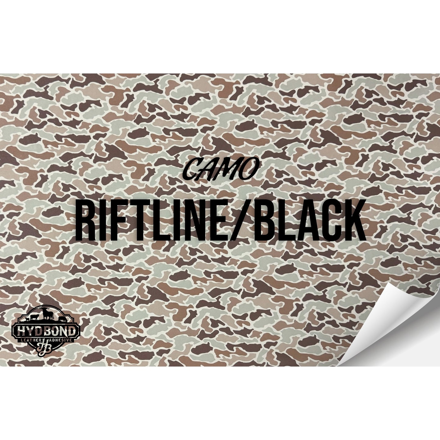 RIFTLINE CAMO/BLACK HYDBOND LEATHERETTE SHEET (12"x24") ULTRAHYD®