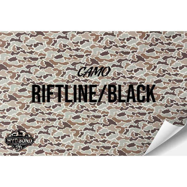 RIFTLINE CAMO/BLACK HYDBOND LEATHERETTE SHEET (12"x24") ULTRAHYD®