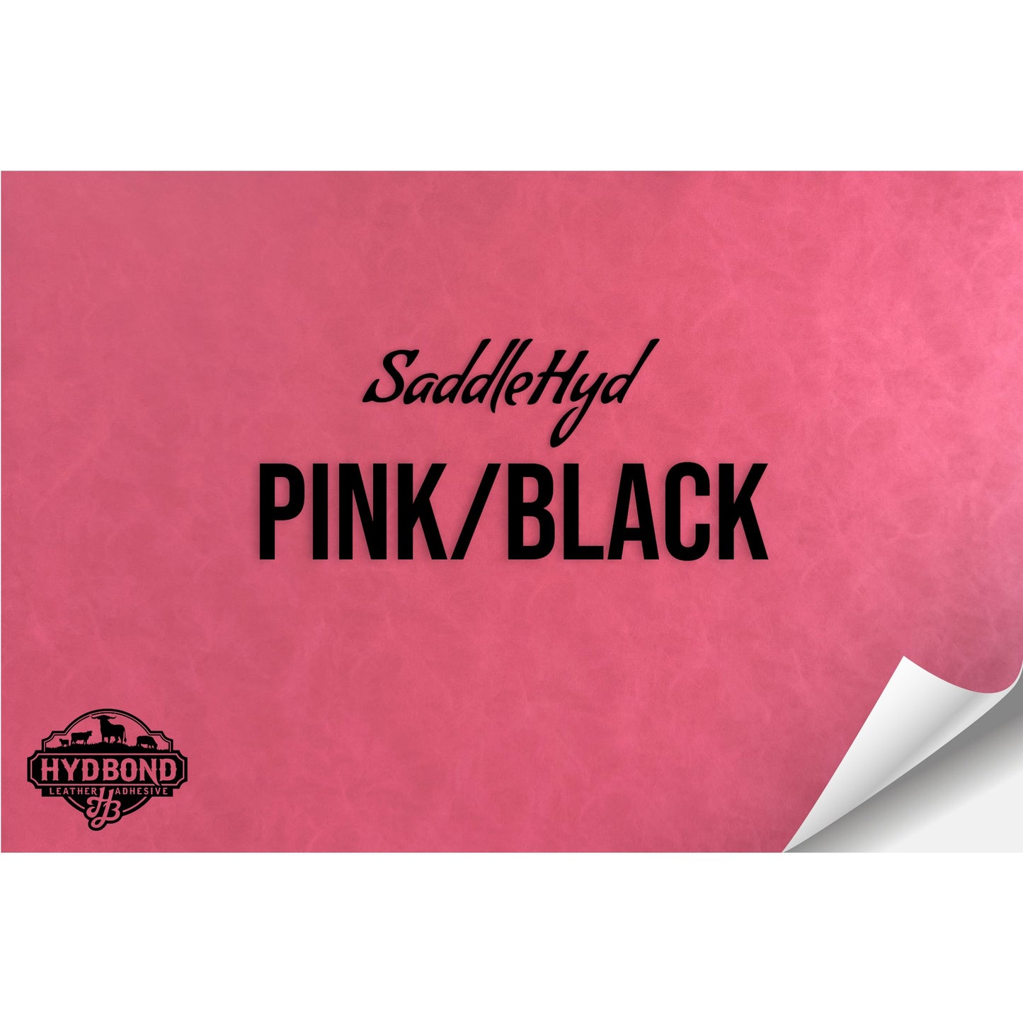 SADDLEHYD PINK/BLACK HYDBOND LEATHERETTE SHEET (12"x24") ULTRAHYD®
