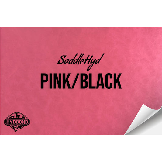 SADDLEHYD PINK/BLACK HYDBOND LEATHERETTE SHEET (12"x24") ULTRAHYD®