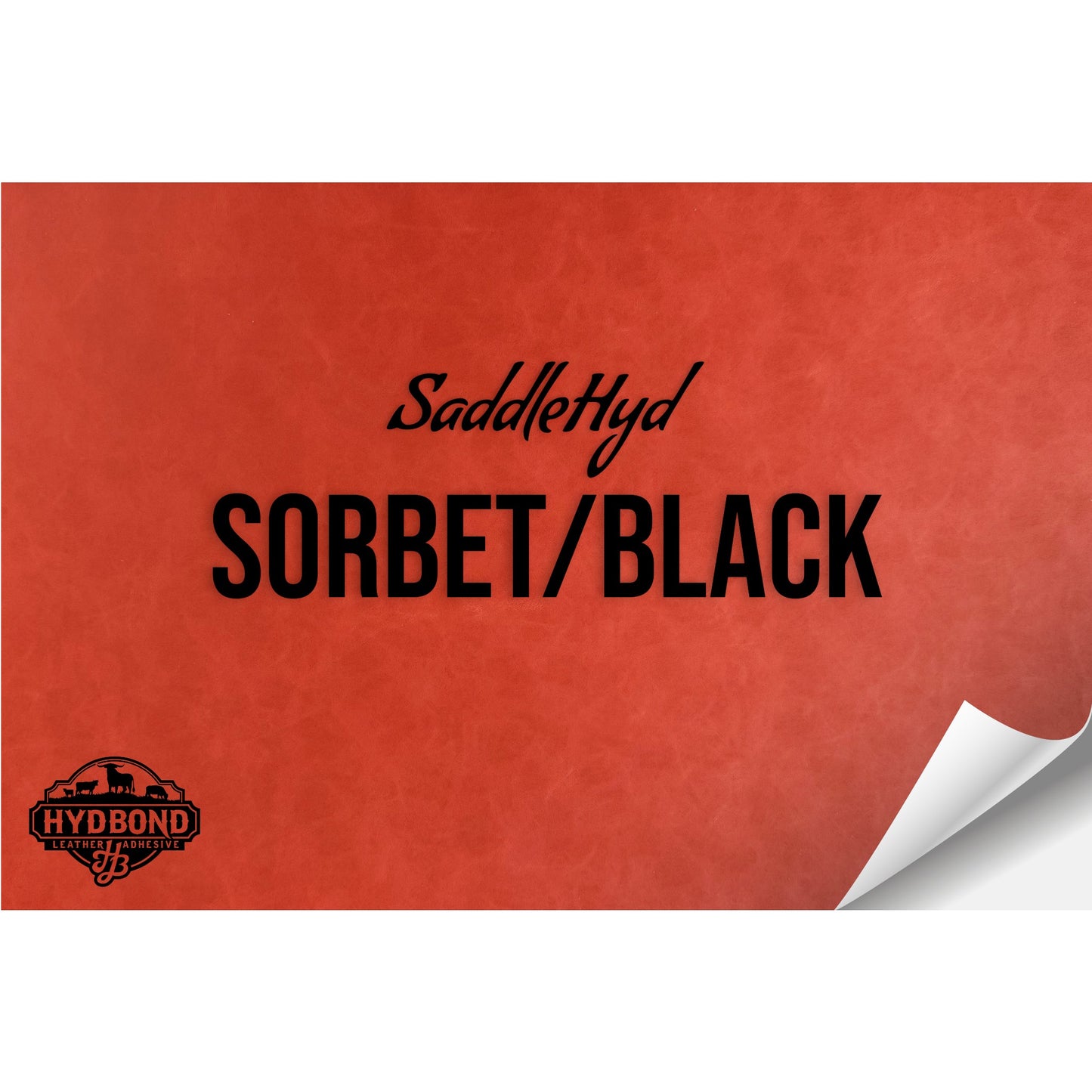 SADDLEHYD SORBET/BLACK HYDBOND LEATHERETTE SHEET (12"x24") ULTRAHYD®