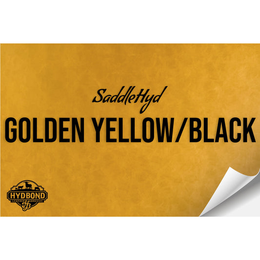 SADDLEHYD GOLDEN YELLOW/BLACK HYDBOND LEATHERETTE SHEET (12"x24") ULTRAHYD®