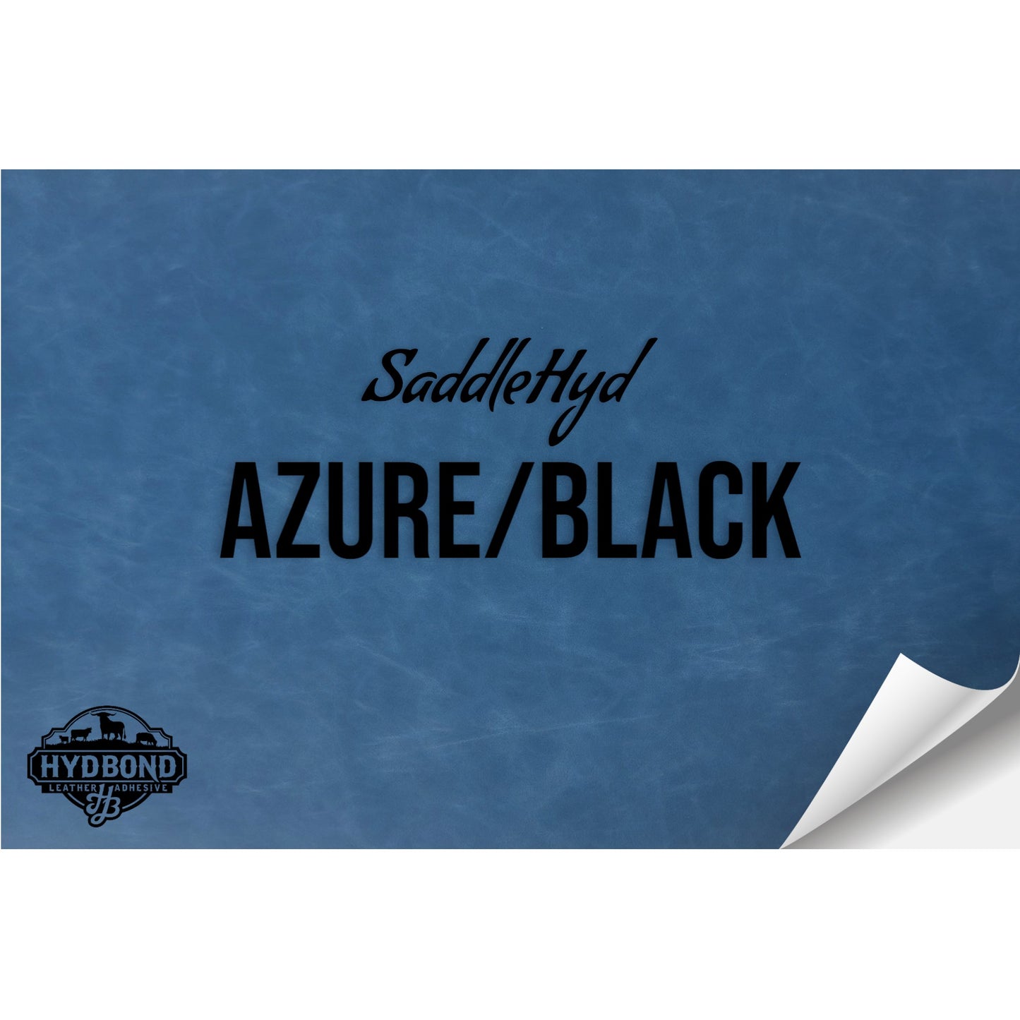 SADDLEHYD AZURE/BLACK HYDBOND LEATHERETTE SHEET (12"x24") ULTRAHYD®