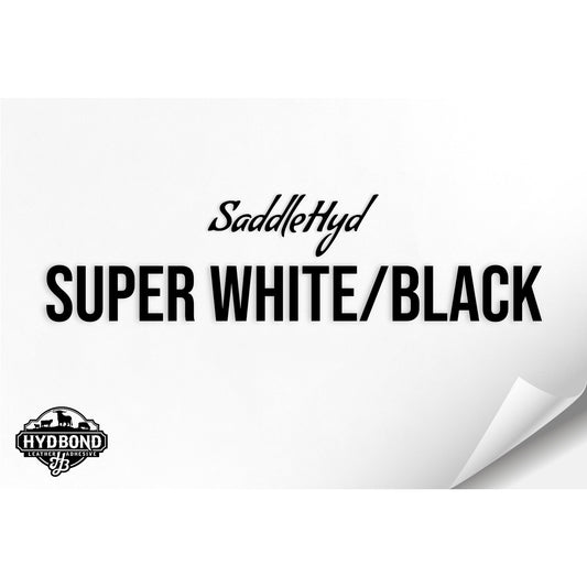 SADDLEHYD SUPER WHITE/BLACK HYDBOND LEATHERETTE SHEET (12"x24") ULTRAHYD®