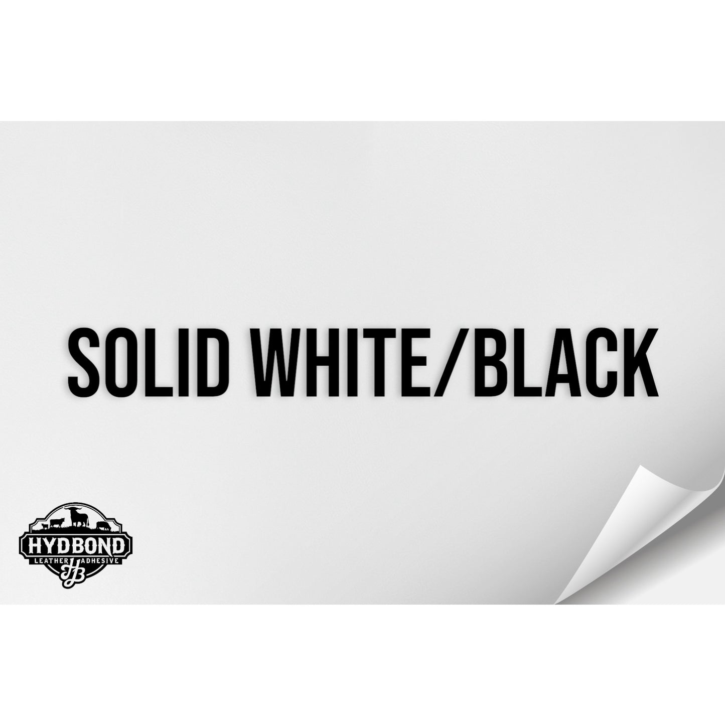 SOLID WHITE/BLACK WITH ADHESIVE HYDBOND LEATHERETTE SHEET (12"x24") STANDARD