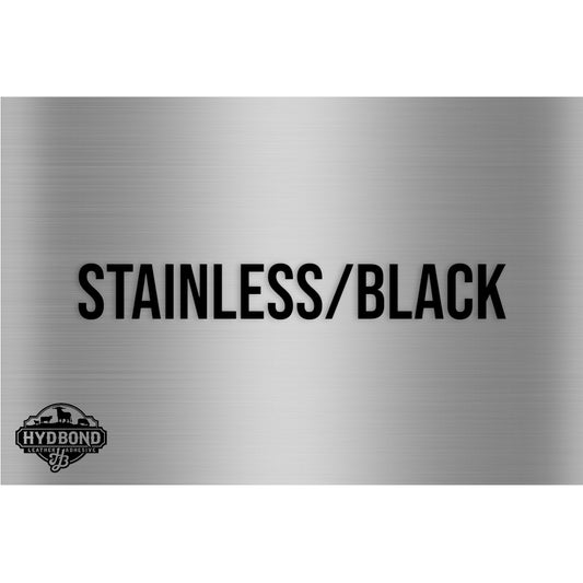 HYDBOND 12"x24"x1/16" BRUSHED STAINLESS / BLACK DUAL-TEC ACRYLIC PANEL