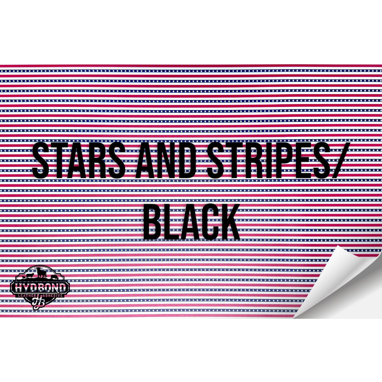 STARS AND STRIPES/BLACK HYDBOND LEATHERETTE SHEET (12"x24") COLORFAUX UV™ ULTRAHYD™