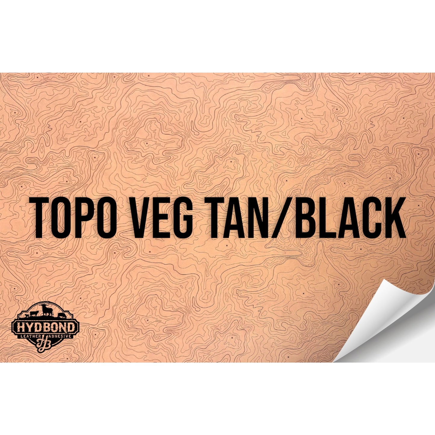 TOPO VEG TAN/BLACK HYDBOND LEATHERETTE SHEET (12"x24") COLORFAUX UV™ ULTRAHYD™