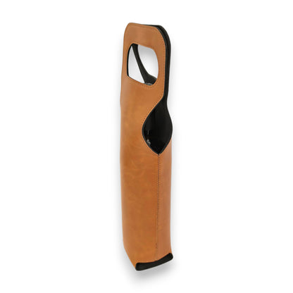 HYDBOND LEATHERETTE WINE SLING™ - TOFFEE/BLACK - 750ML BOTTLES
