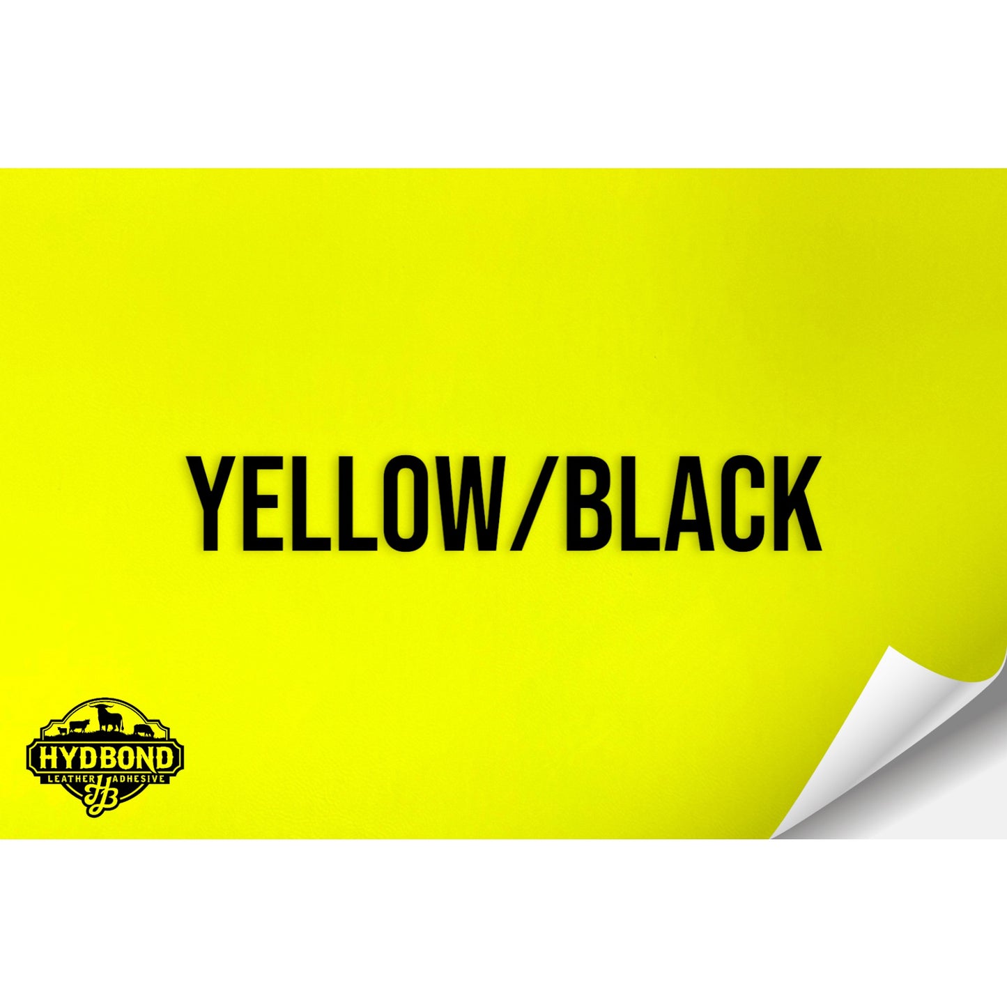 YELLOW/BLACK WITH ADHESIVE HYDBOND LEATHERETTE SHEET (12"x24") STANDARD