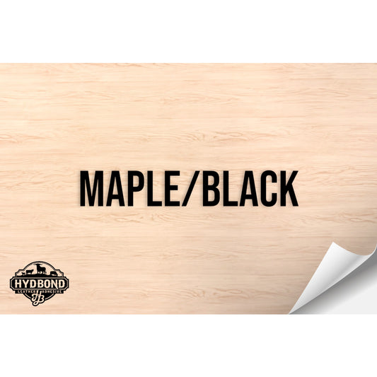 MAPLE/BLACK WITH ADHESIVE HYDBOND LEATHERETTE SHEET (12"x24") STANDARD